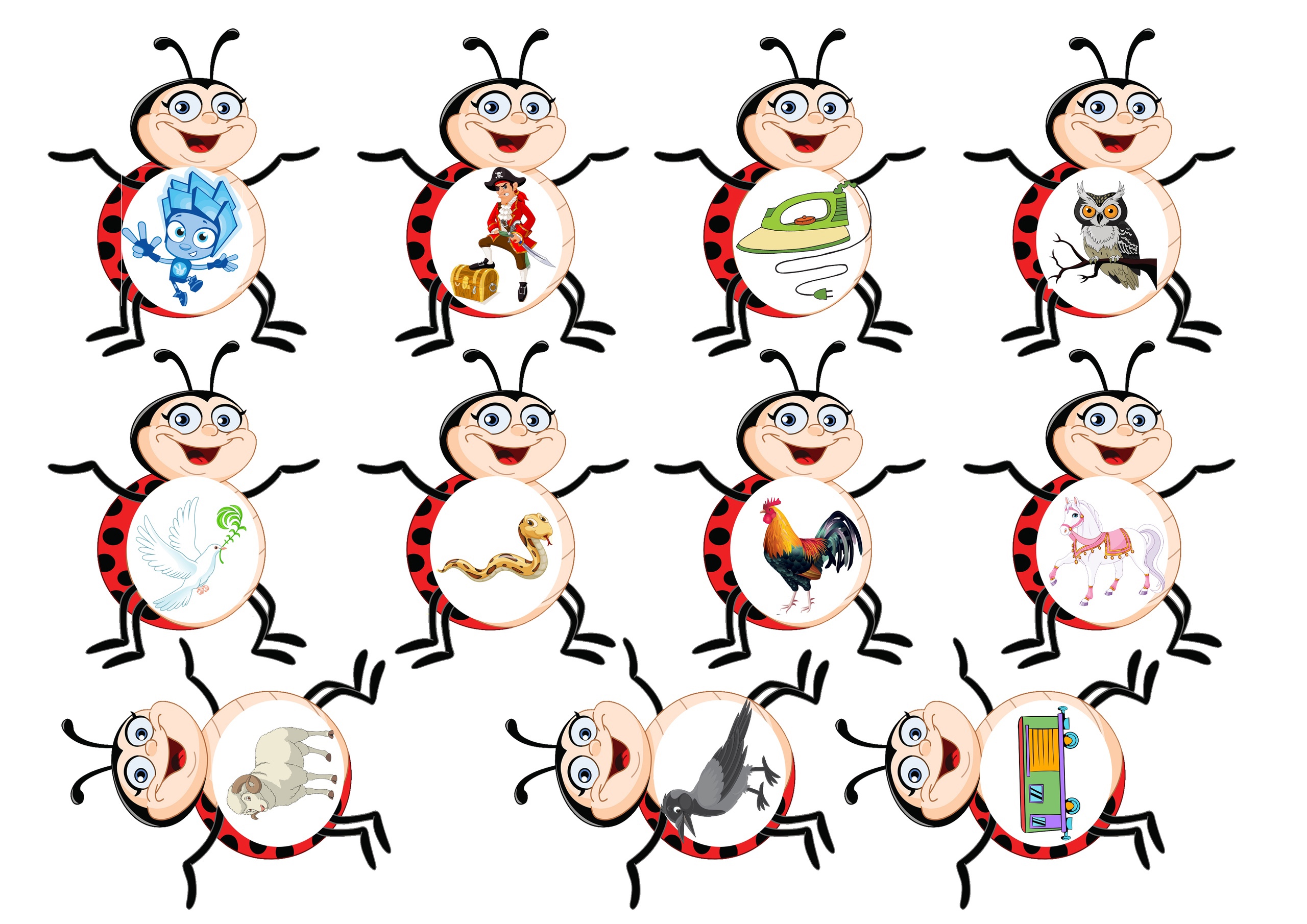 4 слоговая структура Миша ловит жуков